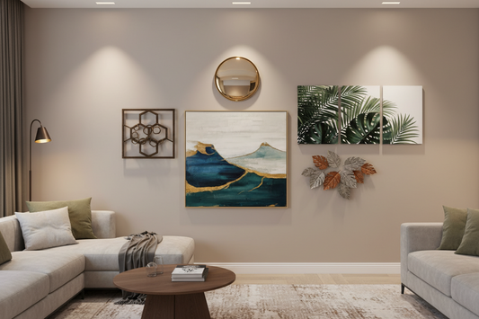5 Ways to Transform a Blank Wall with Canvas and Metal Decor