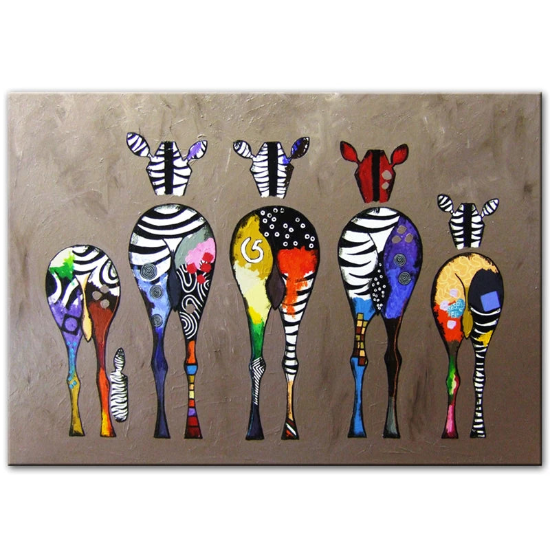 Abstract Zebra Canvas Art Paintings On The Wall Colorful Animals Art Prints African Animals Art Pictures for Living Room Wall