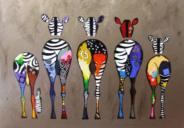 Abstract Zebra Canvas Art Paintings On The Wall Colorful Animals Art Prints African Animals Art Pictures for Living Room Wall