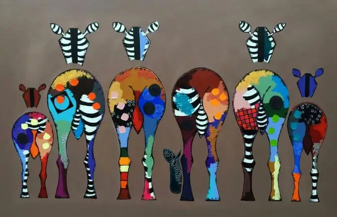 Abstract Zebra Canvas Art Paintings On The Wall Colorful Animals Art Prints African Animals Art Pictures for Living Room Wall