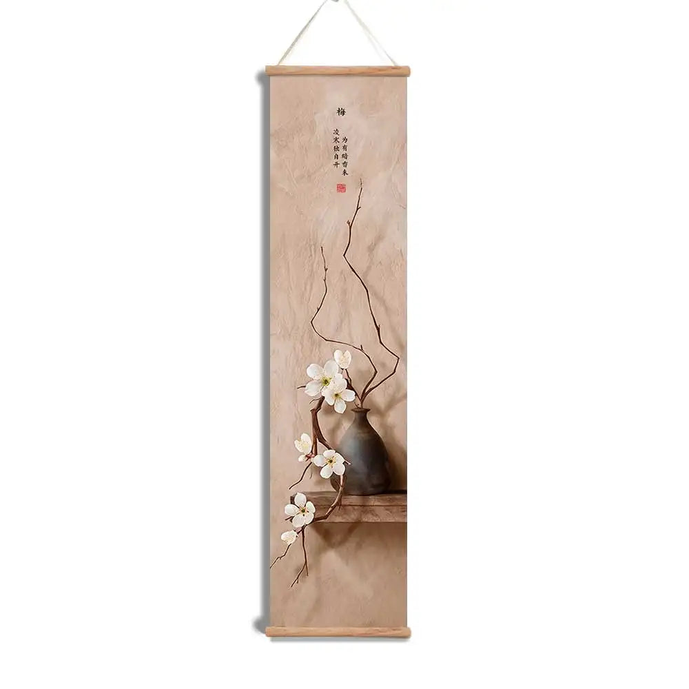 Traditional Chinese Flower Landscape Canvas Wall Art Scroll Painting Home Decor