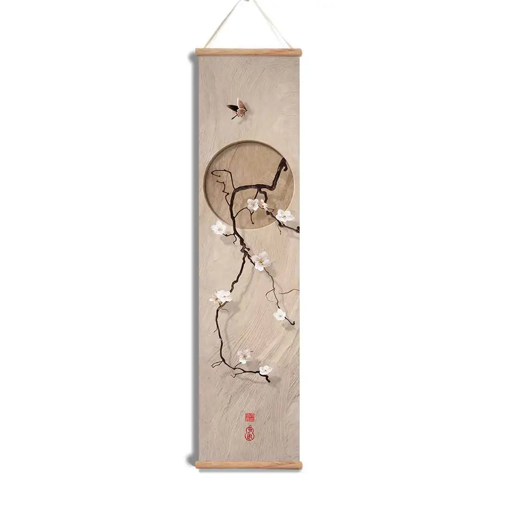 Traditional Chinese Flower Landscape Canvas Wall Art Scroll Painting Home Decor