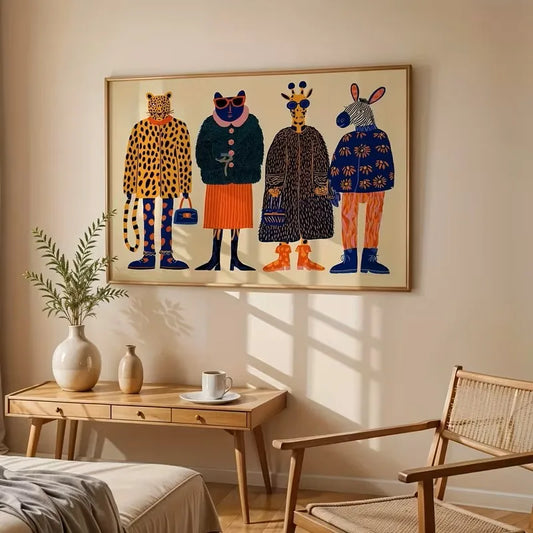 Abstract Fashion Animal Canvas Posters, Wall Art, Modern Bedroom and Living Room Walls, Home Wall Decoration, Gifts