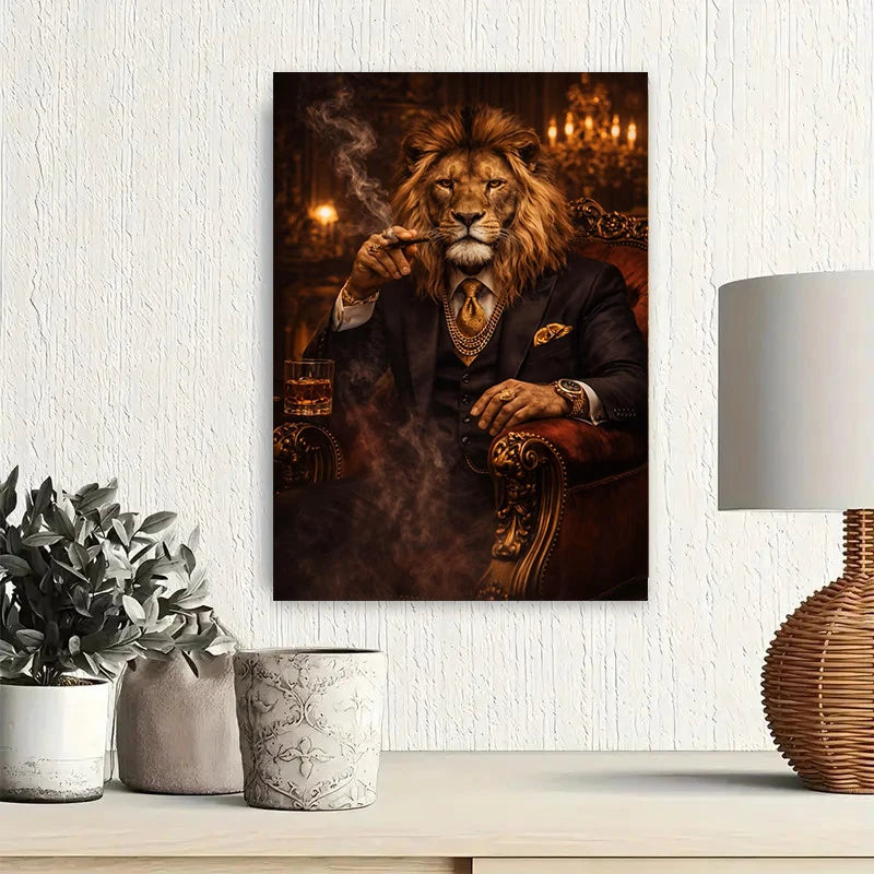 Abstract Lion Poster Print, Modern Canvas Wall Art, Suitable For Living Rooms and Bedrooms Home Decoration