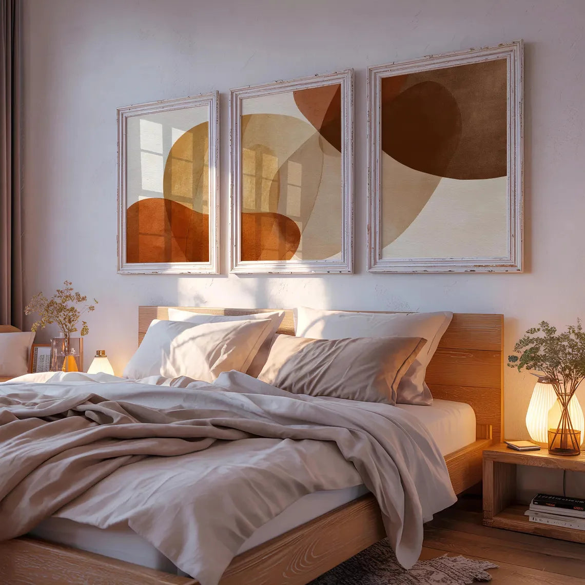 Wall Art Contemporary Prints Terracotta and Beige Abstract Poster Neutral Artwork for Living Room and Bedroom Scandinavian Decor