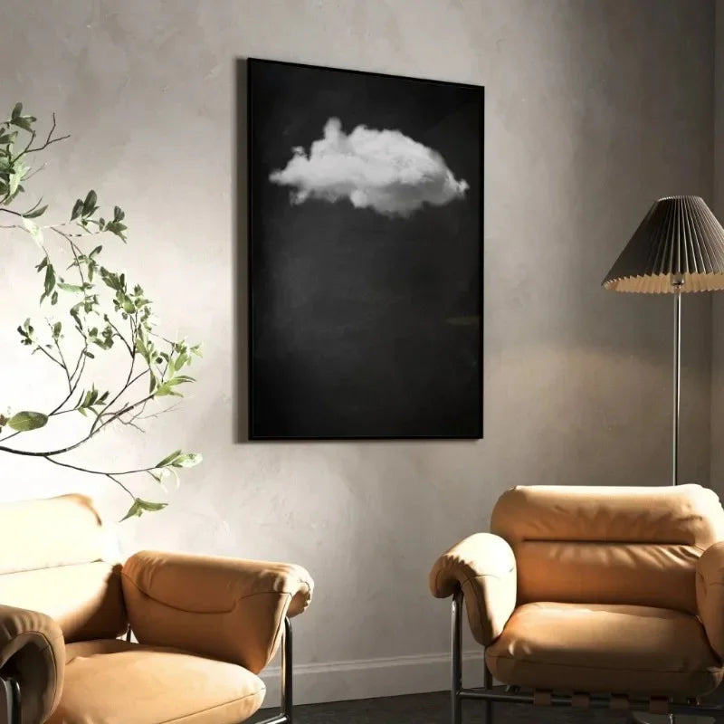 Modern Abstract Wall Art, Green Clouds Abstract Background, HD Canvas Print Poster, Home Living Room Bedroom Decoration