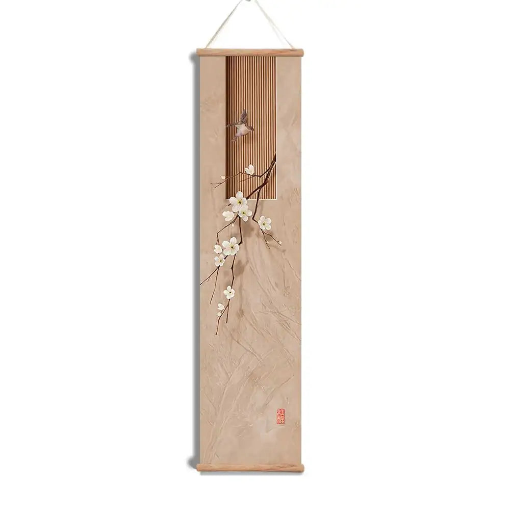 Traditional Chinese Flower Landscape Canvas Wall Art Scroll Painting Home Decor