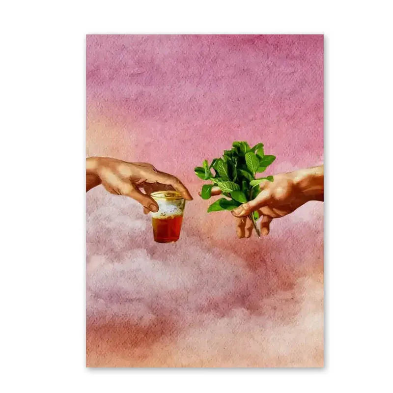 Retro Fashion Poster Prints, Moroccan Tea And Mint Canvas Paintings, God'S Tentacles Canvas Wall Art, Bedroom Office Home Decor