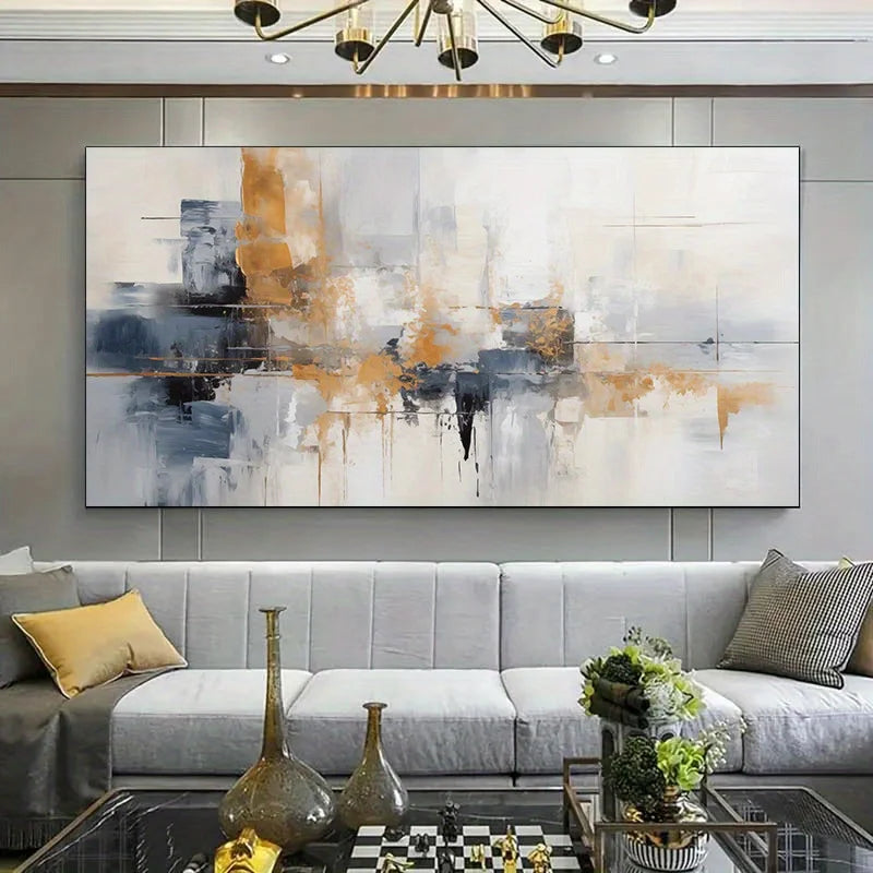 1pc Frameless Modern Abstract Canvas Art, Large Wall Decor for Living Room or Bedroom, No Frame Needed, Abstract Wall Art