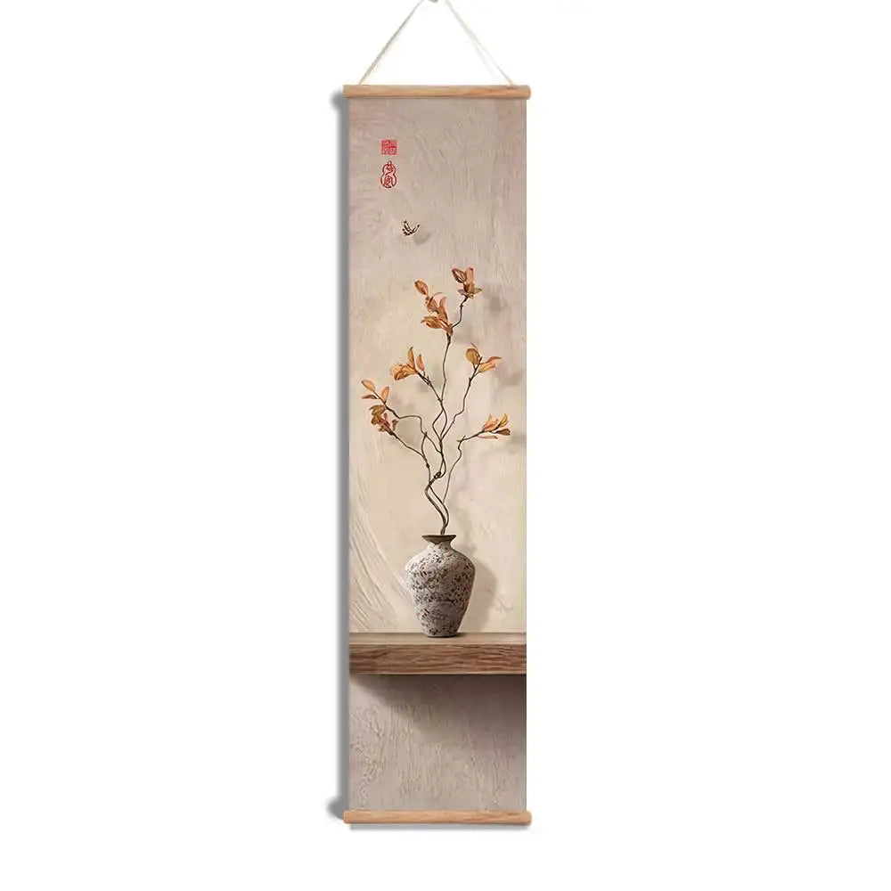 Traditional Chinese Flower Landscape Canvas Wall Art Scroll Painting Home Decor