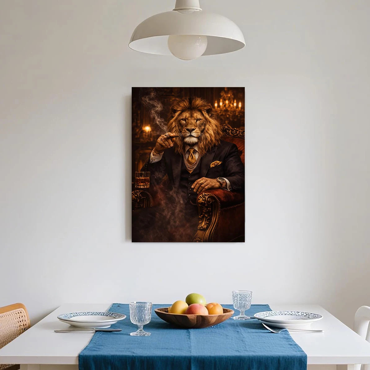 Abstract Lion Poster Print, Modern Canvas Wall Art, Suitable For Living Rooms and Bedrooms Home Decoration