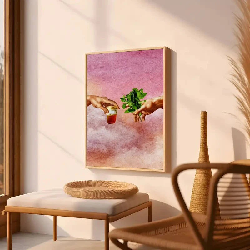 Retro Fashion Poster Prints, Moroccan Tea And Mint Canvas Paintings, God'S Tentacles Canvas Wall Art, Bedroom Office Home Decor