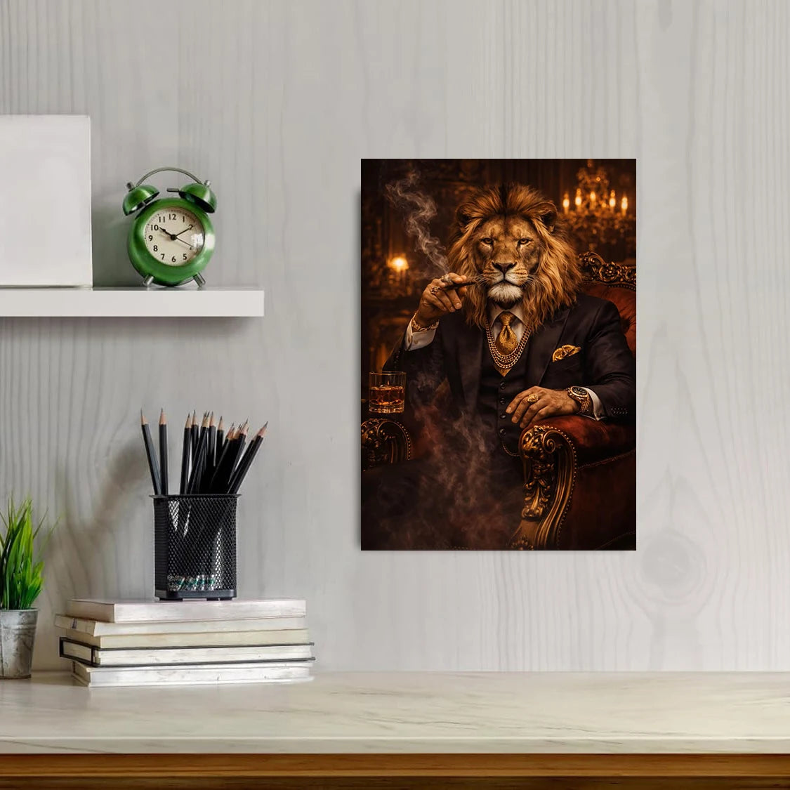 Abstract Lion Poster Print, Modern Canvas Wall Art, Suitable For Living Rooms and Bedrooms Home Decoration