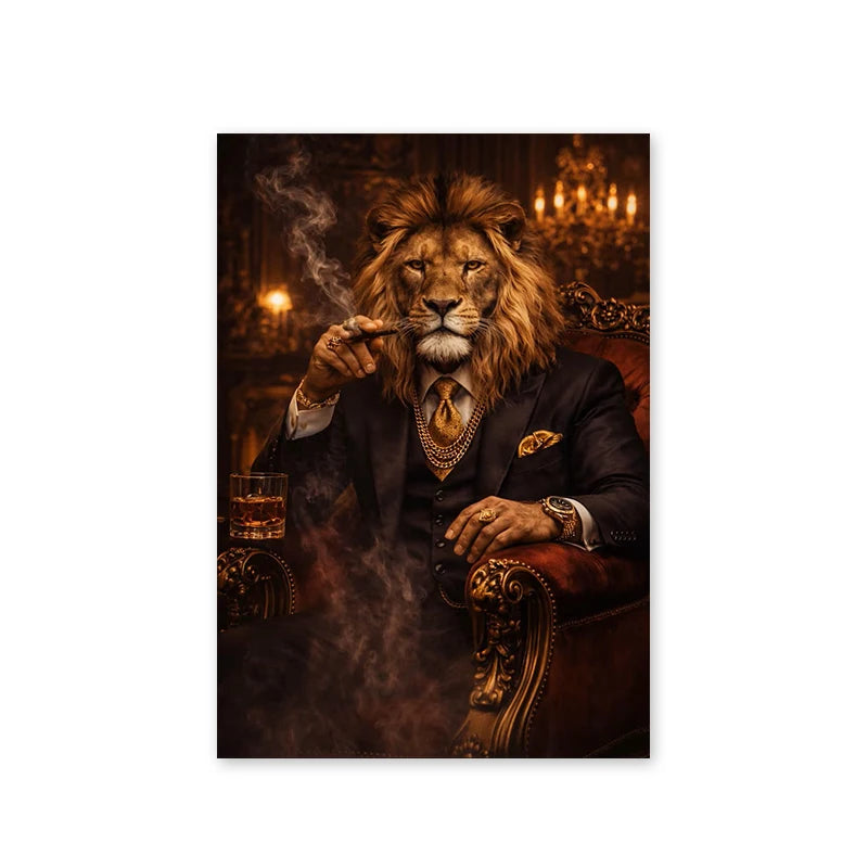 Abstract Lion Poster Print, Modern Canvas Wall Art, Suitable For Living Rooms and Bedrooms Home Decoration