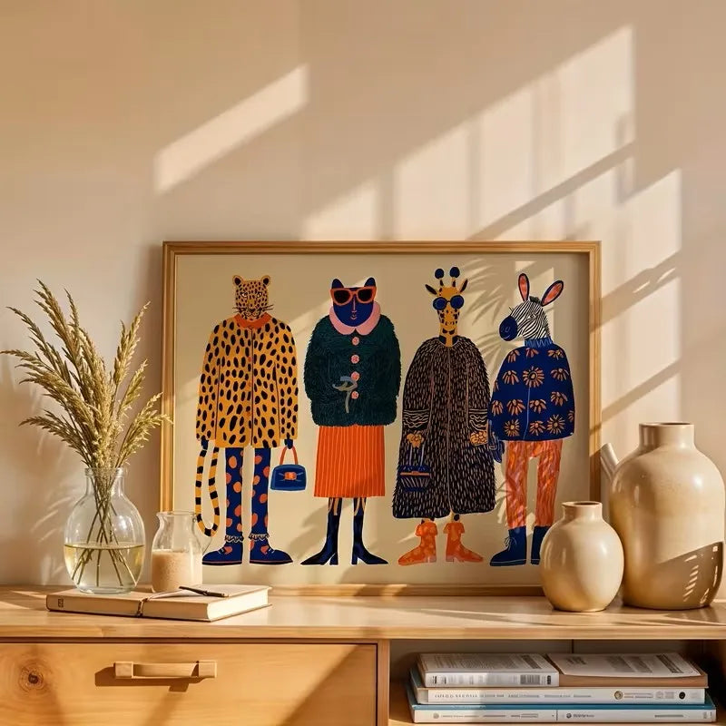 Abstract Fashion Animal Canvas Posters, Wall Art, Modern Bedroom and Living Room Walls, Home Wall Decoration, Gifts