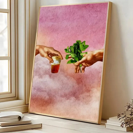 Retro Fashion Poster Prints, Moroccan Tea And Mint Canvas Paintings, God'S Tentacles Canvas Wall Art, Bedroom Office Home Decor