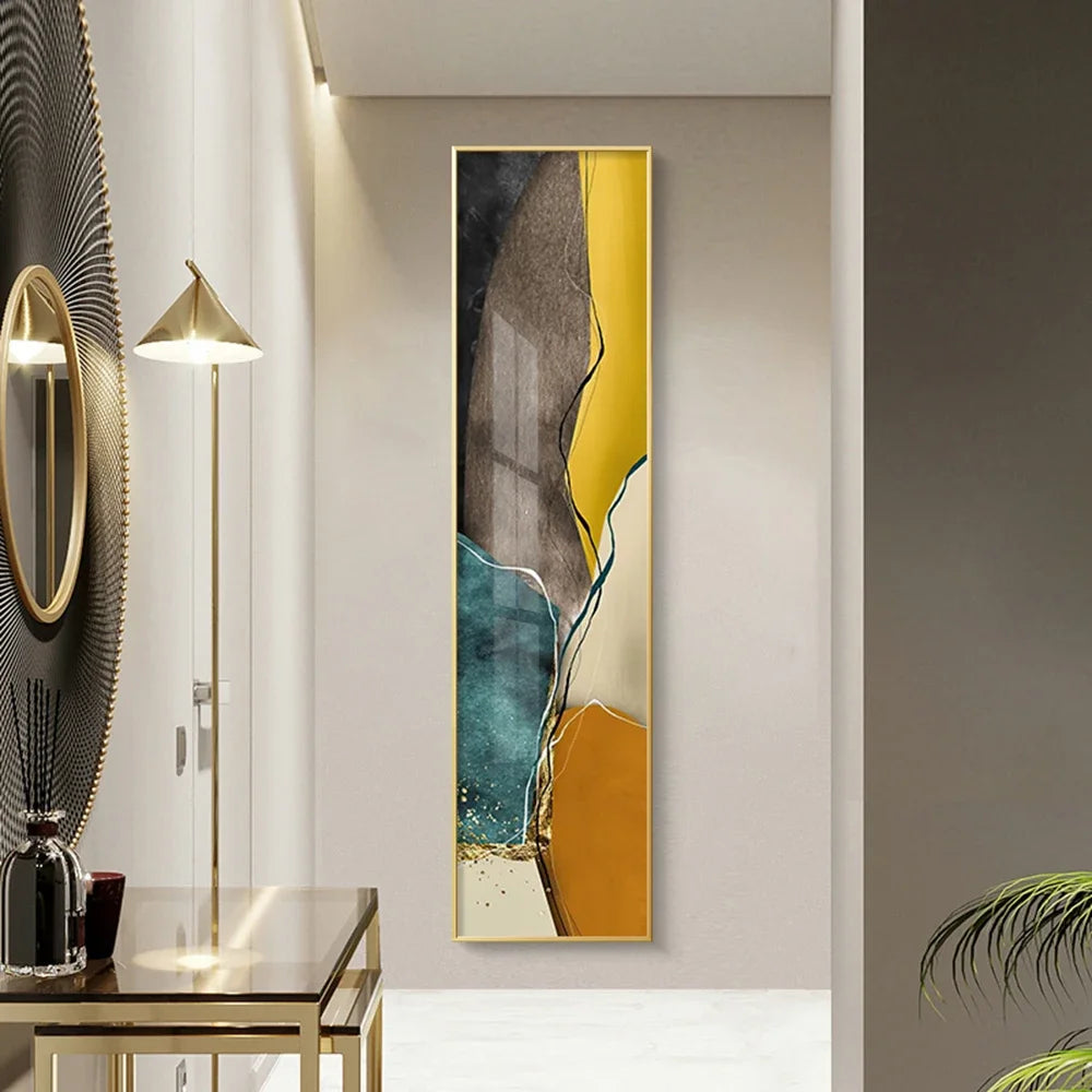 Modern Minimalist Golden Abstract Mural Wall Art, HD Canvas Print Poster, Suitable for Home, Living Room, Entrance Decoration