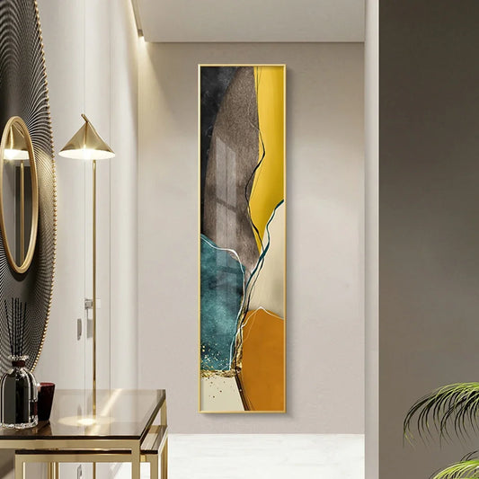 Modern Minimalist Golden Abstract Mural Wall Art, HD Canvas Print Poster, Suitable for Home, Living Room, Entrance Decoration