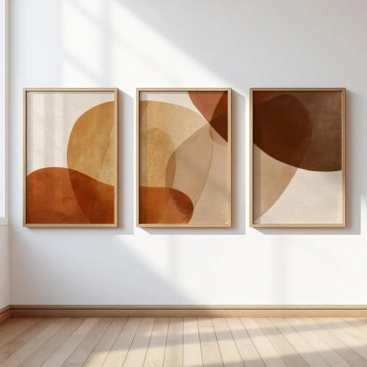 Wall Art Contemporary Prints Terracotta and Beige Abstract Poster Neutral Artwork for Living Room and Bedroom Scandinavian Decor