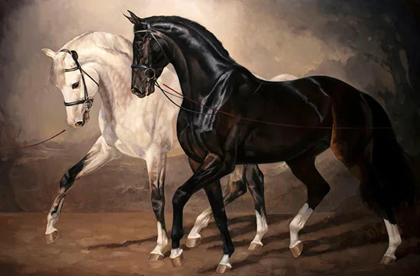 Modern Black and White Horse Canvas Art Paintings  Animal Poster Wall Art for Living Room Home Decor Stylish Prints