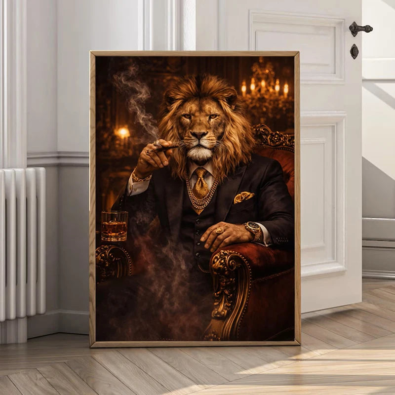 Abstract Lion Poster Print, Modern Canvas Wall Art, Suitable For Living Rooms and Bedrooms Home Decoration