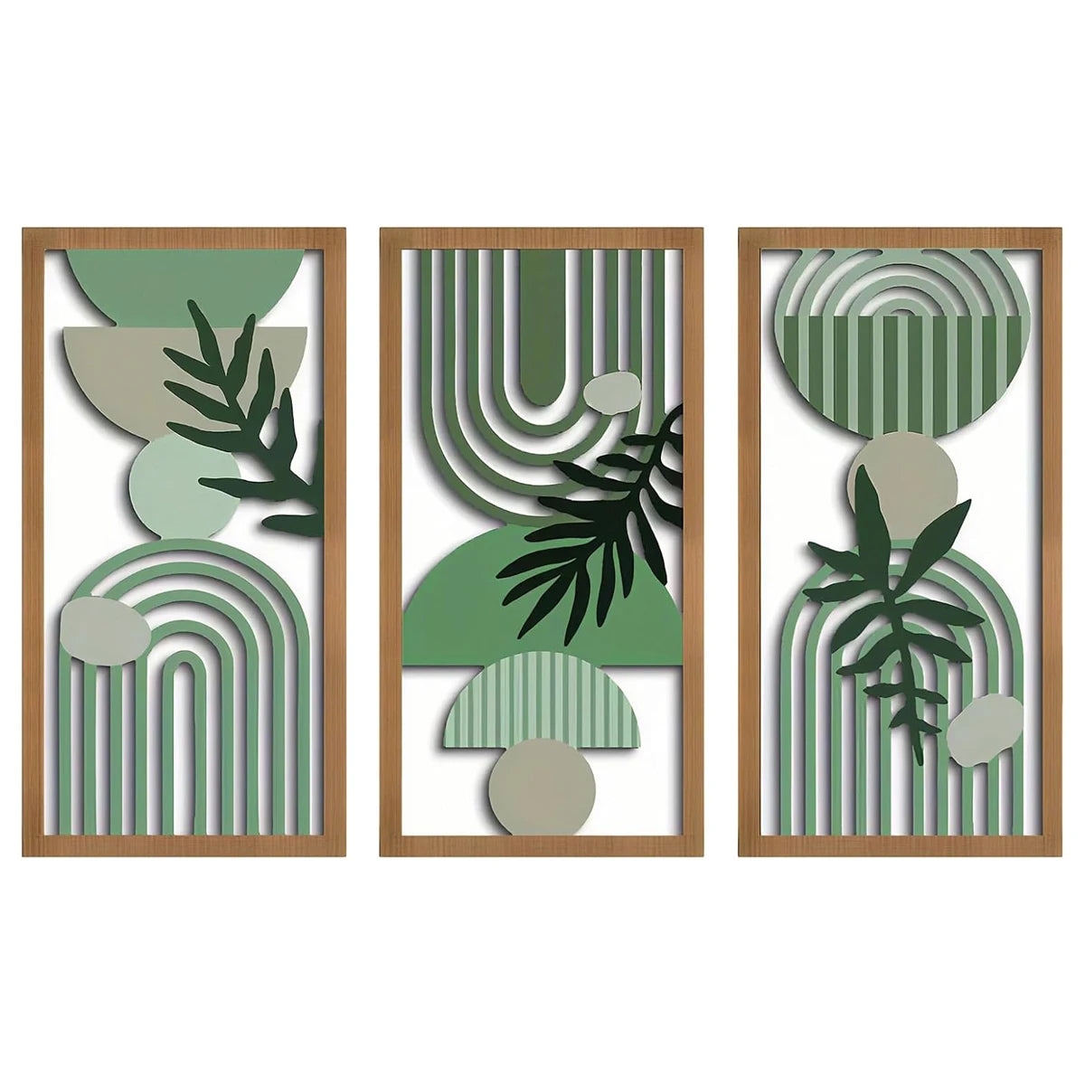 3pcs Bohemian Wooden Wall Art  Modern Home Decoration Perfect for Home, Office, Studio Decor,  Wall Hanging Artwork Decoration