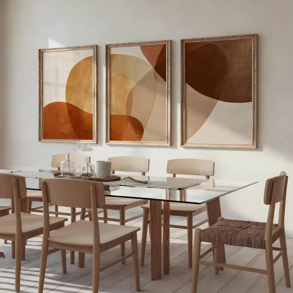 Wall Art Contemporary Prints Terracotta and Beige Abstract Poster Neutral Artwork for Living Room and Bedroom Scandinavian Decor