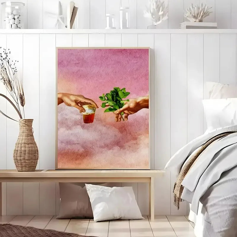 Retro Fashion Poster Prints, Moroccan Tea And Mint Canvas Paintings, God'S Tentacles Canvas Wall Art, Bedroom Office Home Decor
