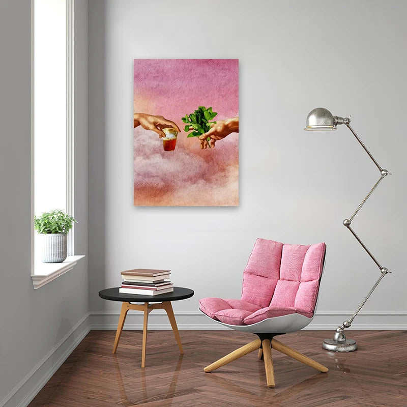 Retro Fashion Poster Prints, Moroccan Tea And Mint Canvas Paintings, God'S Tentacles Canvas Wall Art, Bedroom Office Home Decor